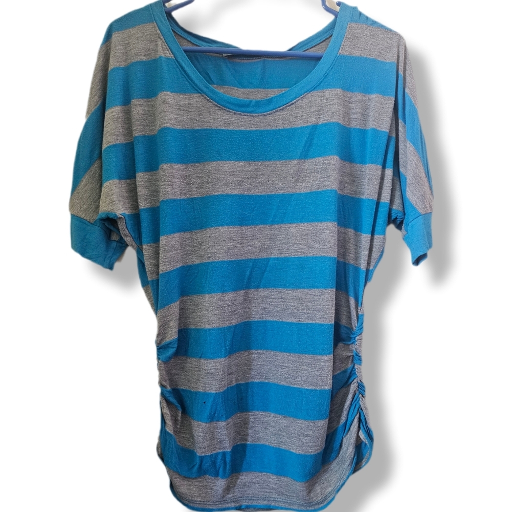 Olivia Moon Striped Ruched T-shirt
